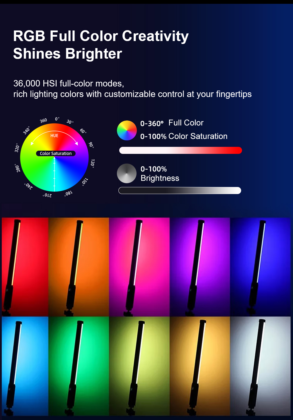 LUXCEO P300 RGB Tube 5W 380LM  - Photography Lighting Youtube 评论和价格