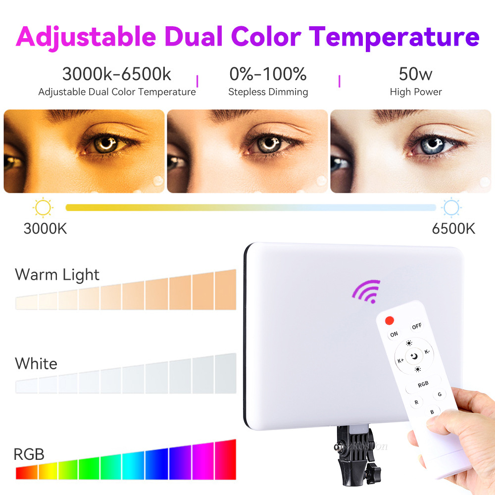 RGB 14'' LED Video Light Remot - Photography Lighting Board 评论和价格