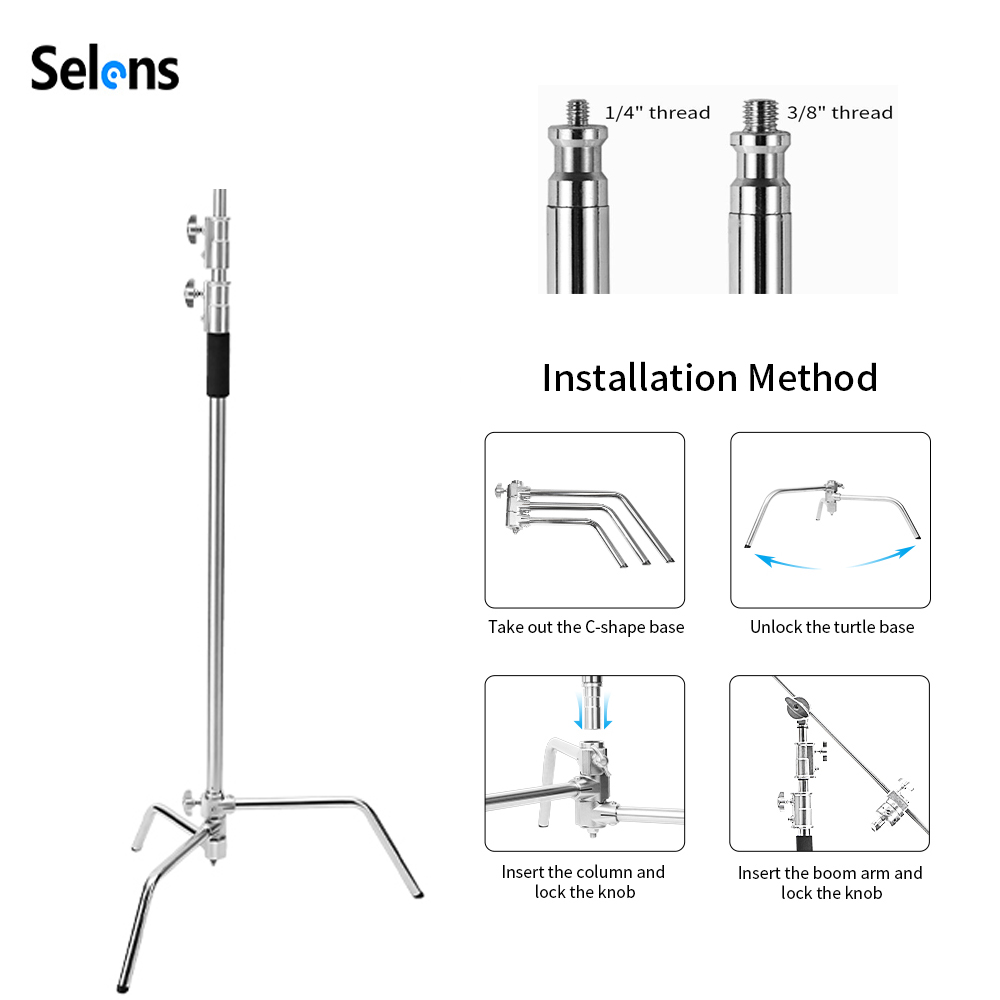 Selens 300cm C-Stand Stainless - Photography Lightning 评论和价格