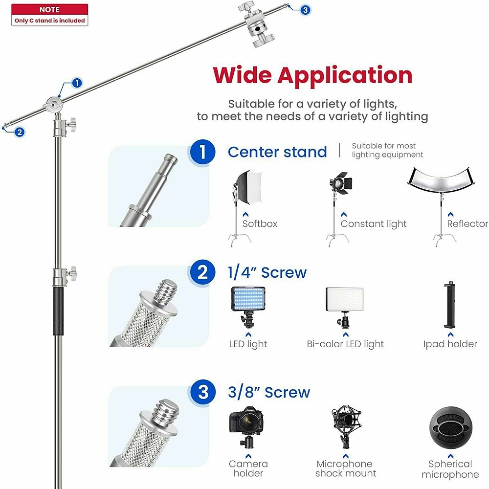 Selens 300cm C-Stand Stainless - Photography Lightning 评论和价格