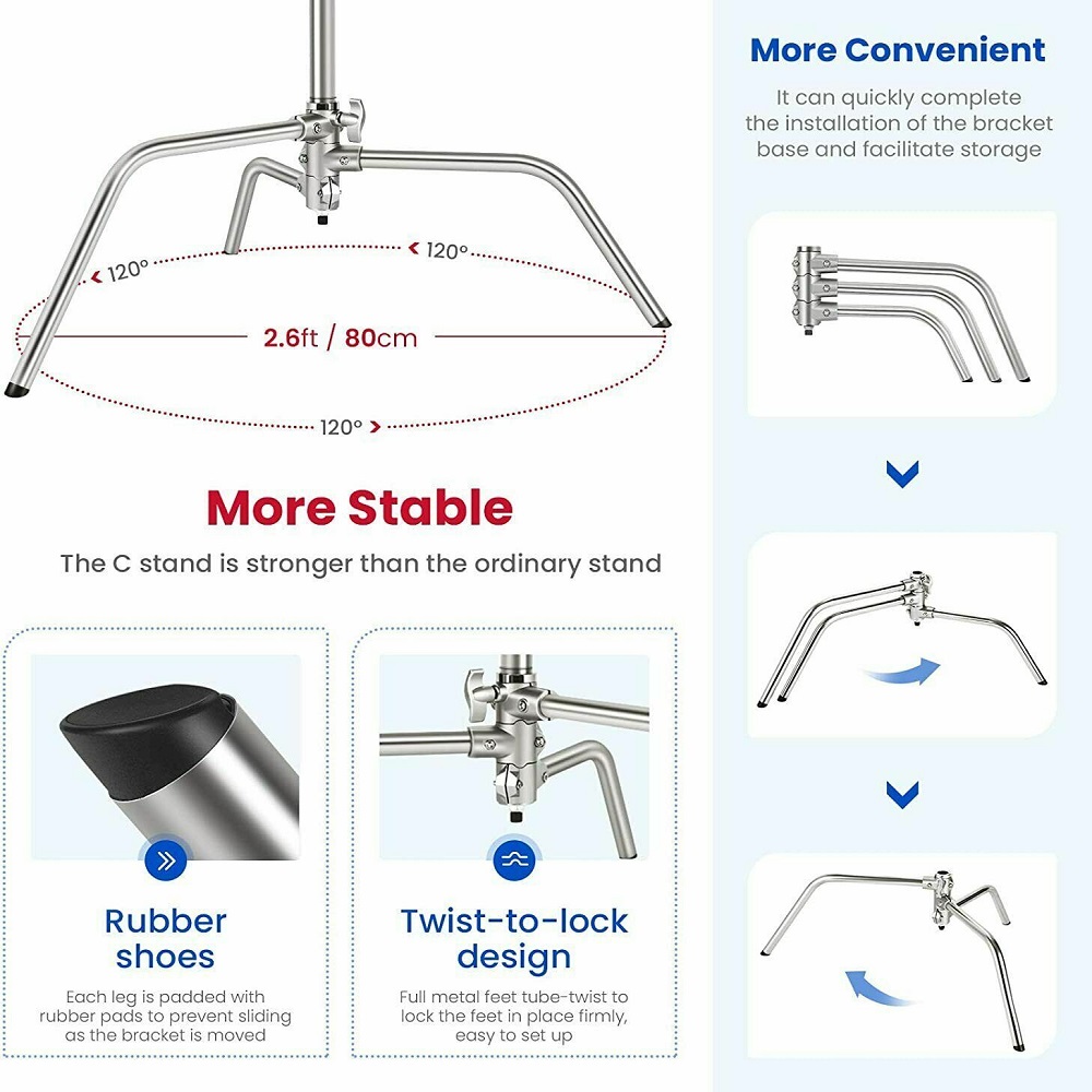 Selens 300cm C-Stand Stainless - Photography Lightning 评论和价格