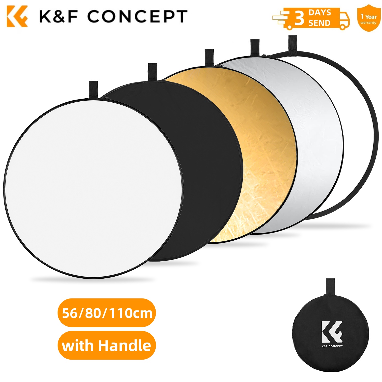 K&F CONCEPT 56/80/110cm 5-in-1 - Photography Lighting Handheld 评论和价格