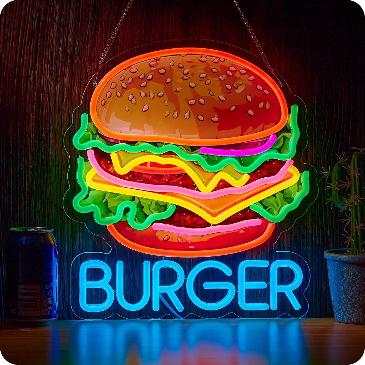 Burger Neon Sign Business Art  - Photography Lighting For Food 评论和价格