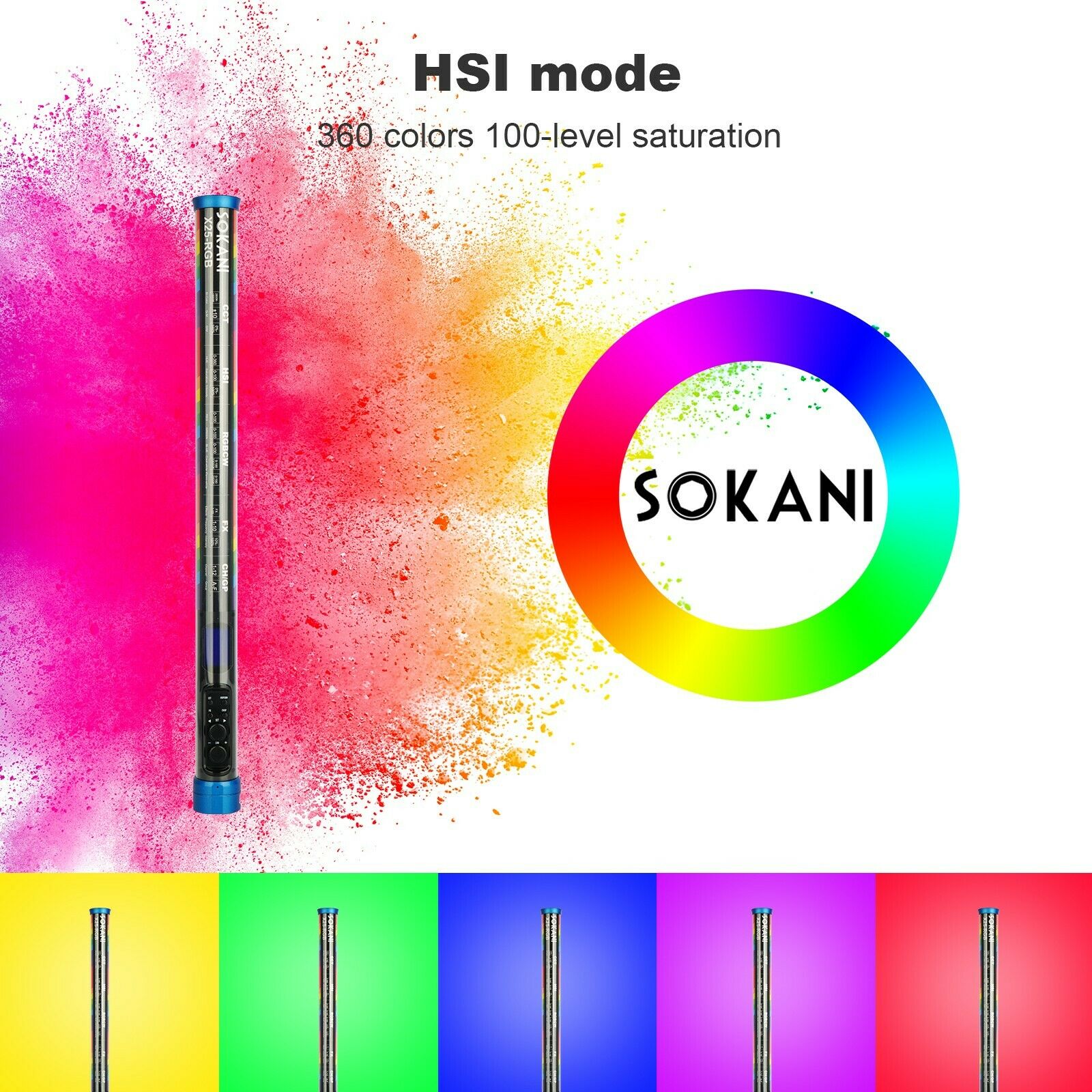 Sokani X25 RGB LED Video Light - Photography Lighting Youtube 评论和价格