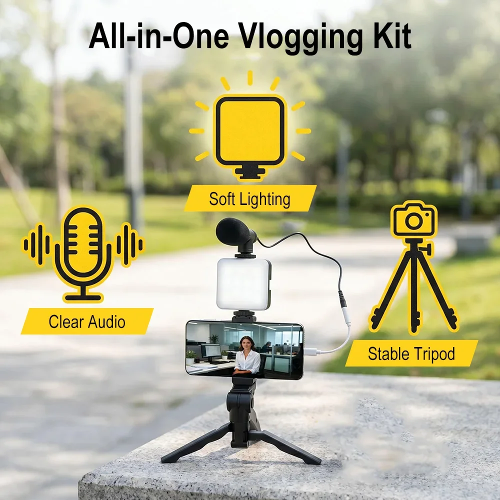 Smartphone Vlogging Kit Led Vi - Photography Lighting Kit Portable 评论和价格