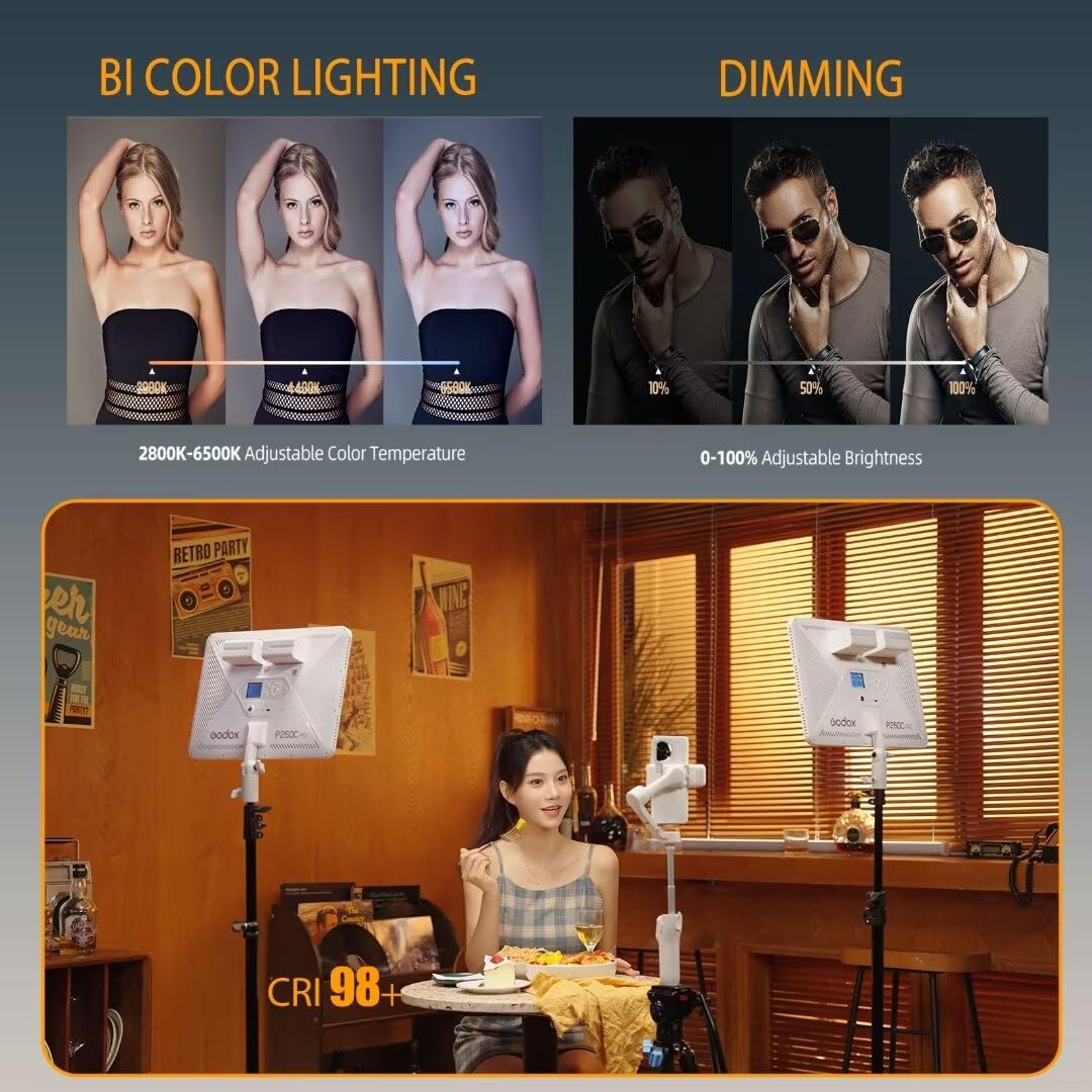 Godox P260C Pro LED Video Ligh - Photography Lighting Youtube 评论和价格