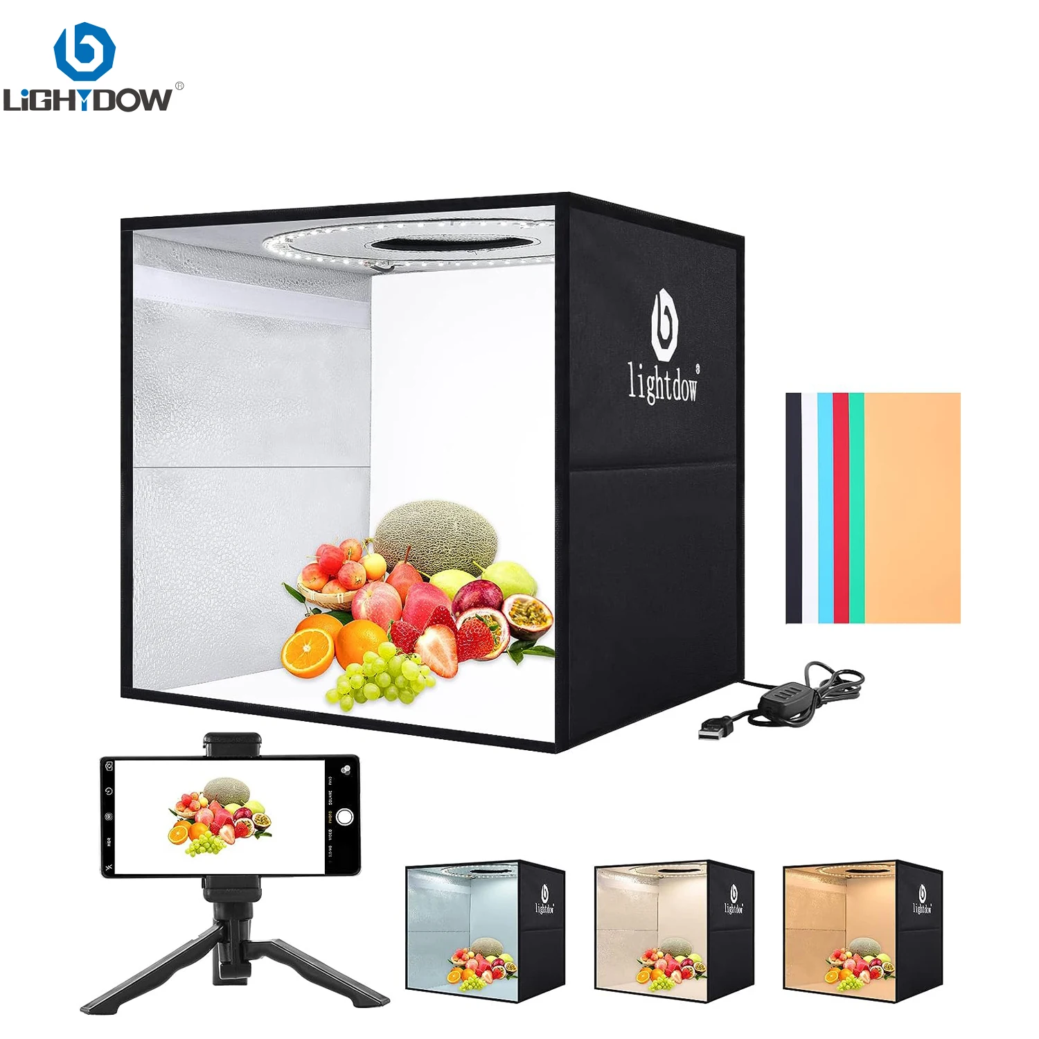 Lightdow Dimmable Photo Box LE - Photography Lighting Kit Portable 评论和价格