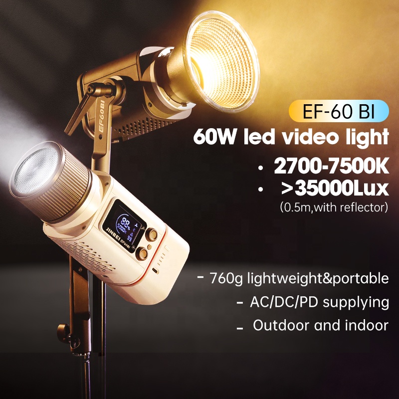 JINBEI EF-60BI 60w Photography - Photography Lighting Kit Portable 评论和价格