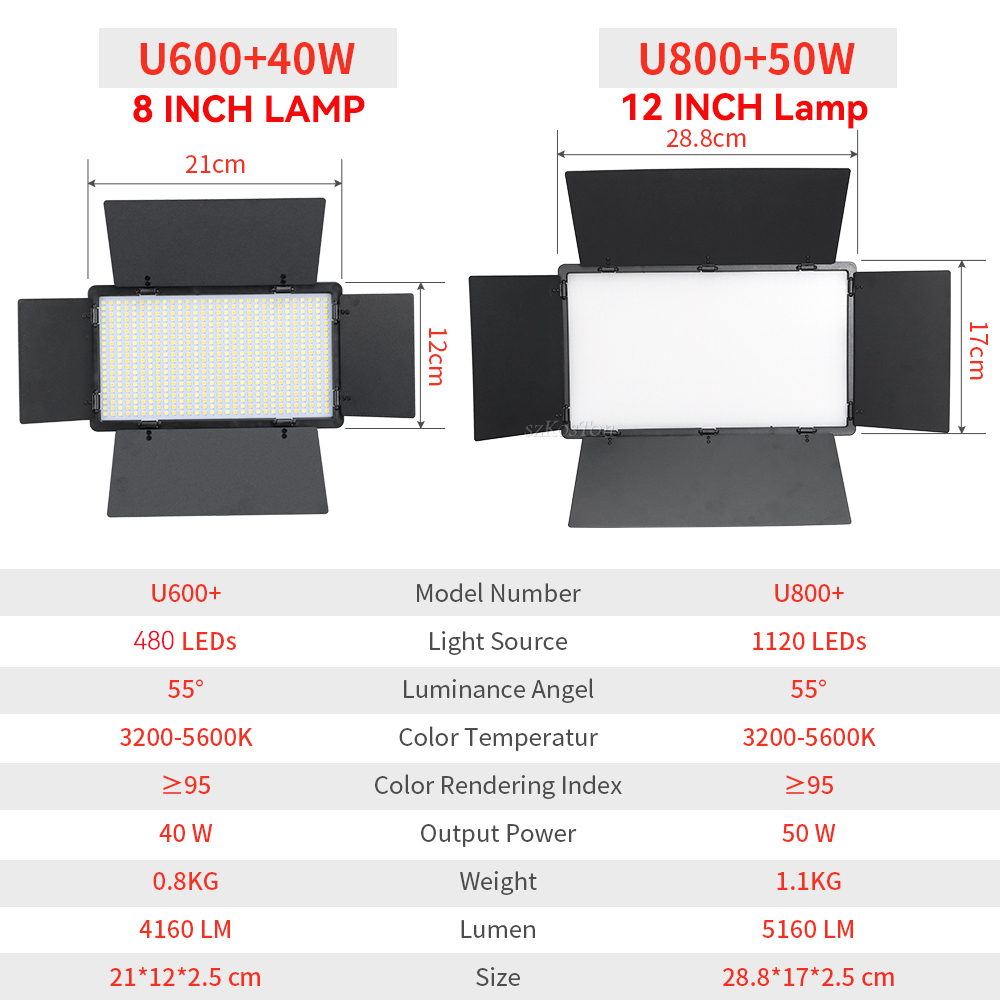U800 U600 LED Photo Studio Vid - Photography Lighting Board 评论和价格